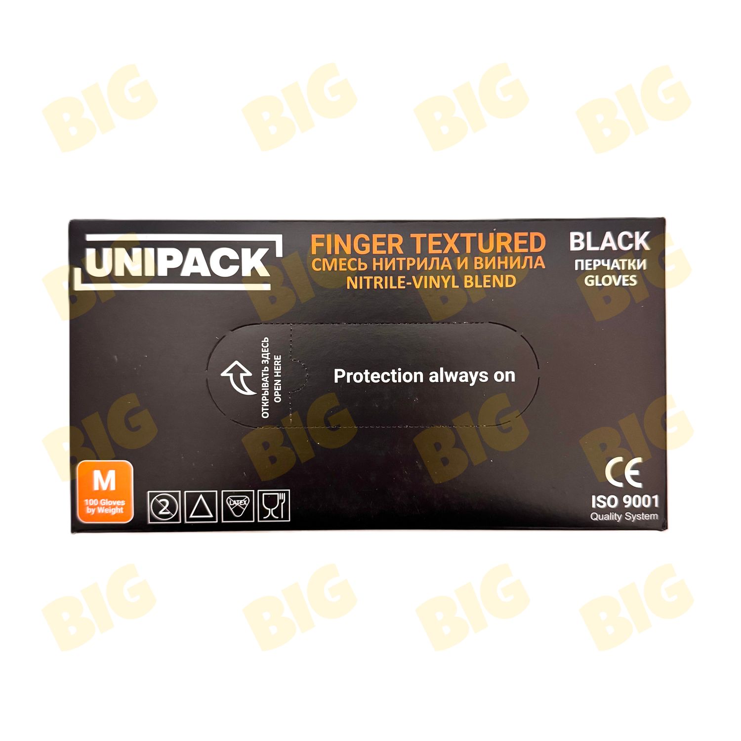 Ձեռնոց մեկանգամյա 1զույգ Unipack սև չափս՝ M
