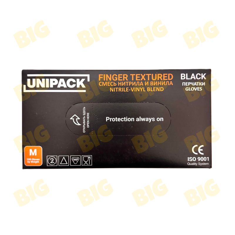 Ձեռնոց մեկանգամյա 1զույգ Unipack սև չափս՝ M