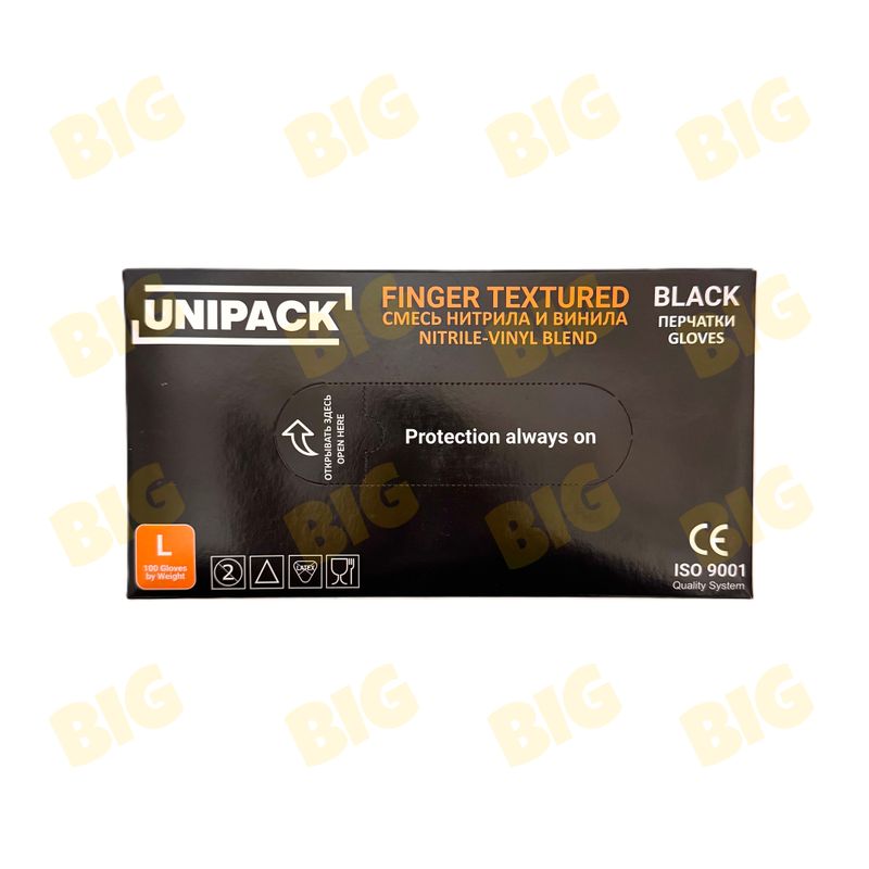 Ձեռնոց մեկանգամյա 1զույգ Unipack սև չափս՝ L