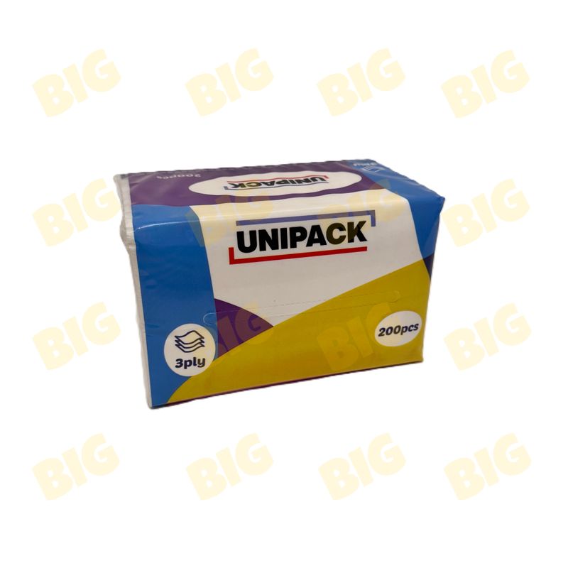 Անձեռոցիկ Unipack 3շերտ 200հատ 16,5սմ․