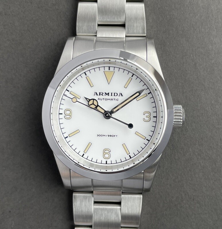 Armida A6 36mm white dial
