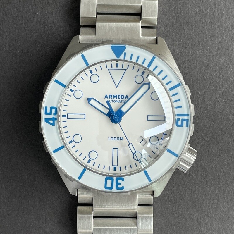 Armida A1 45mm steel white dial  ETA