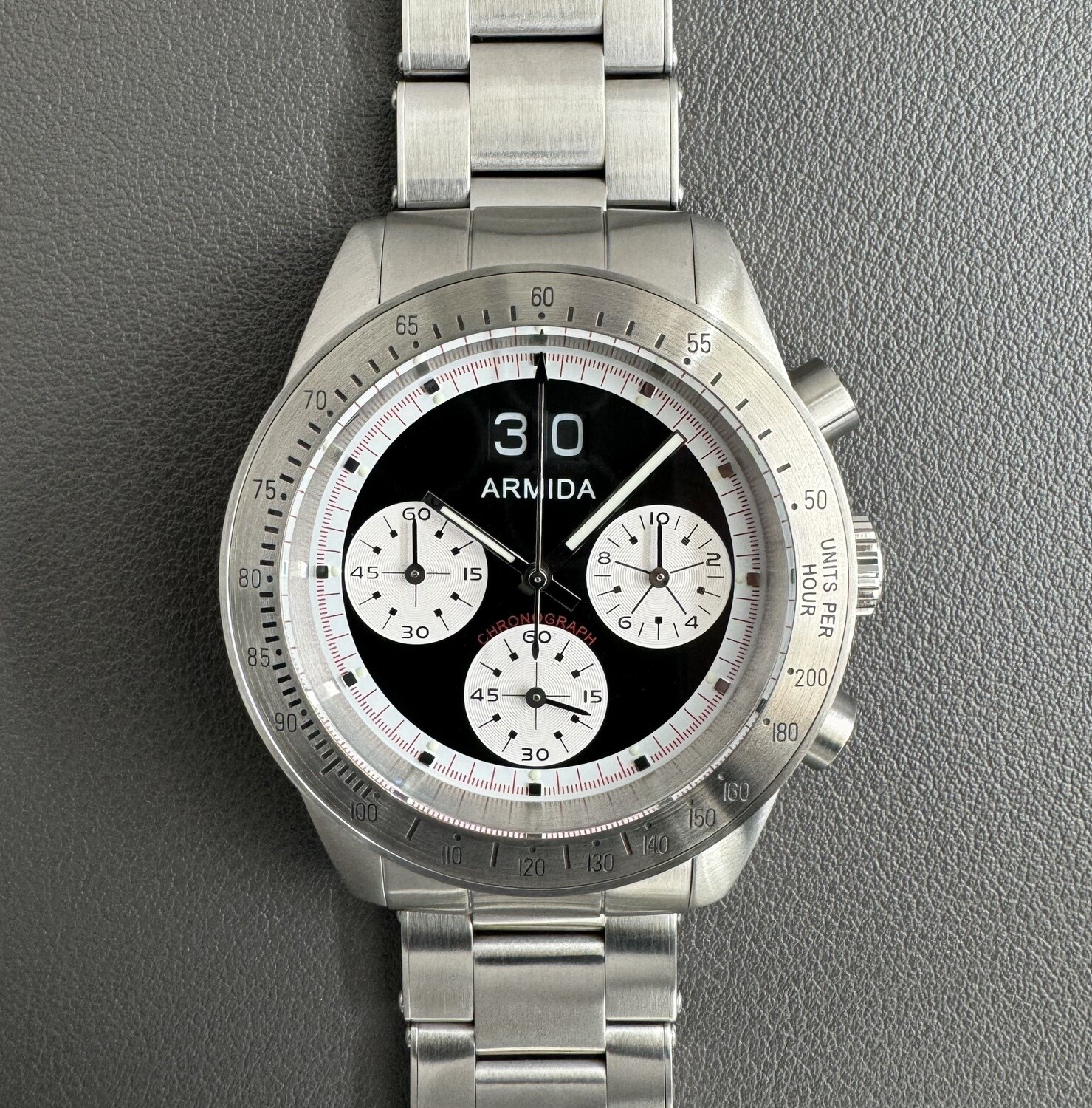 Armida A10 black dial steel bezel
