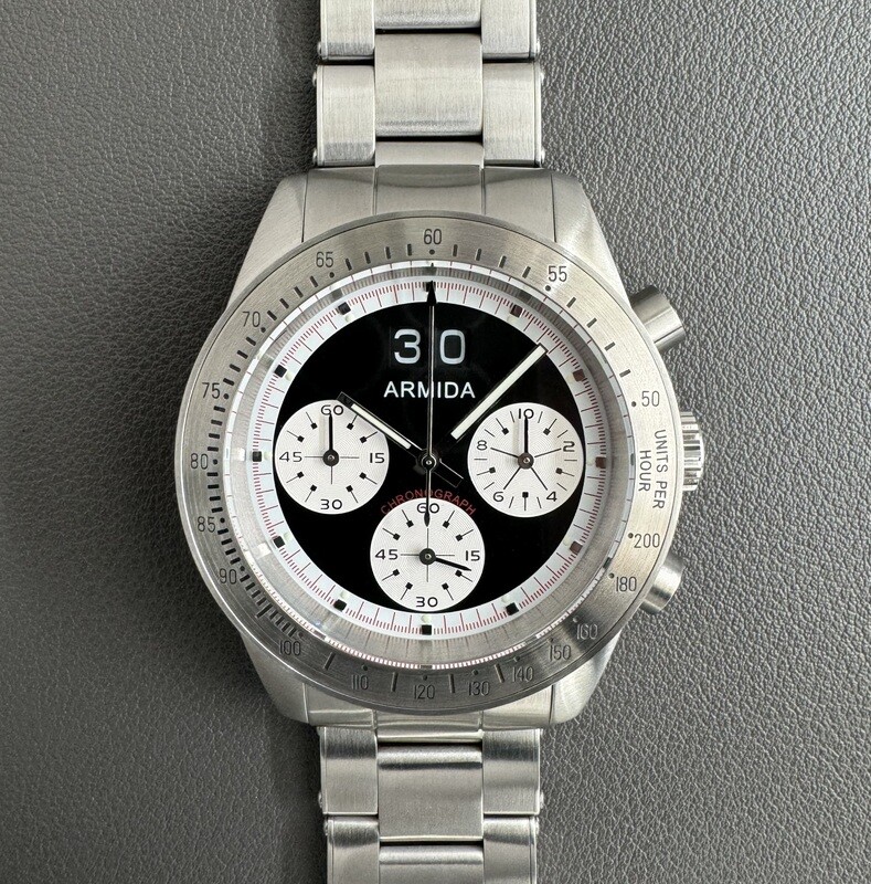 Armida A10 black dial steel bezel