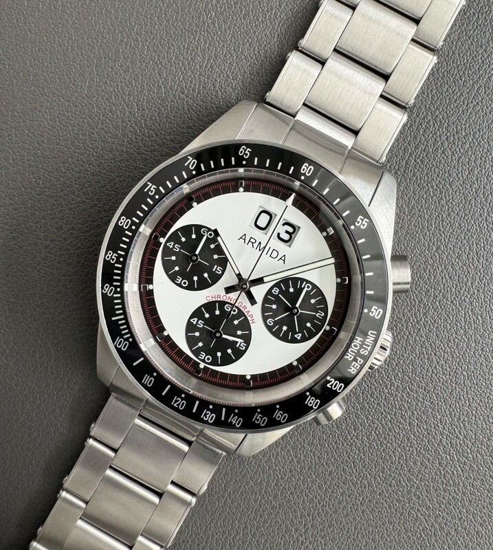 Armida A10 white dial black bezel