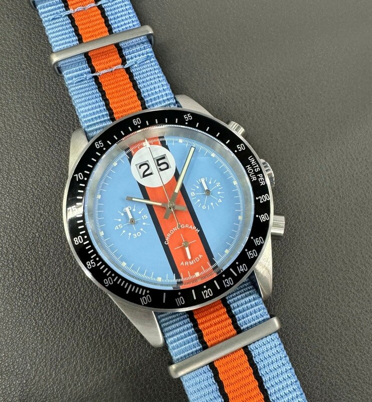 Armida A10 blue dial black bezel