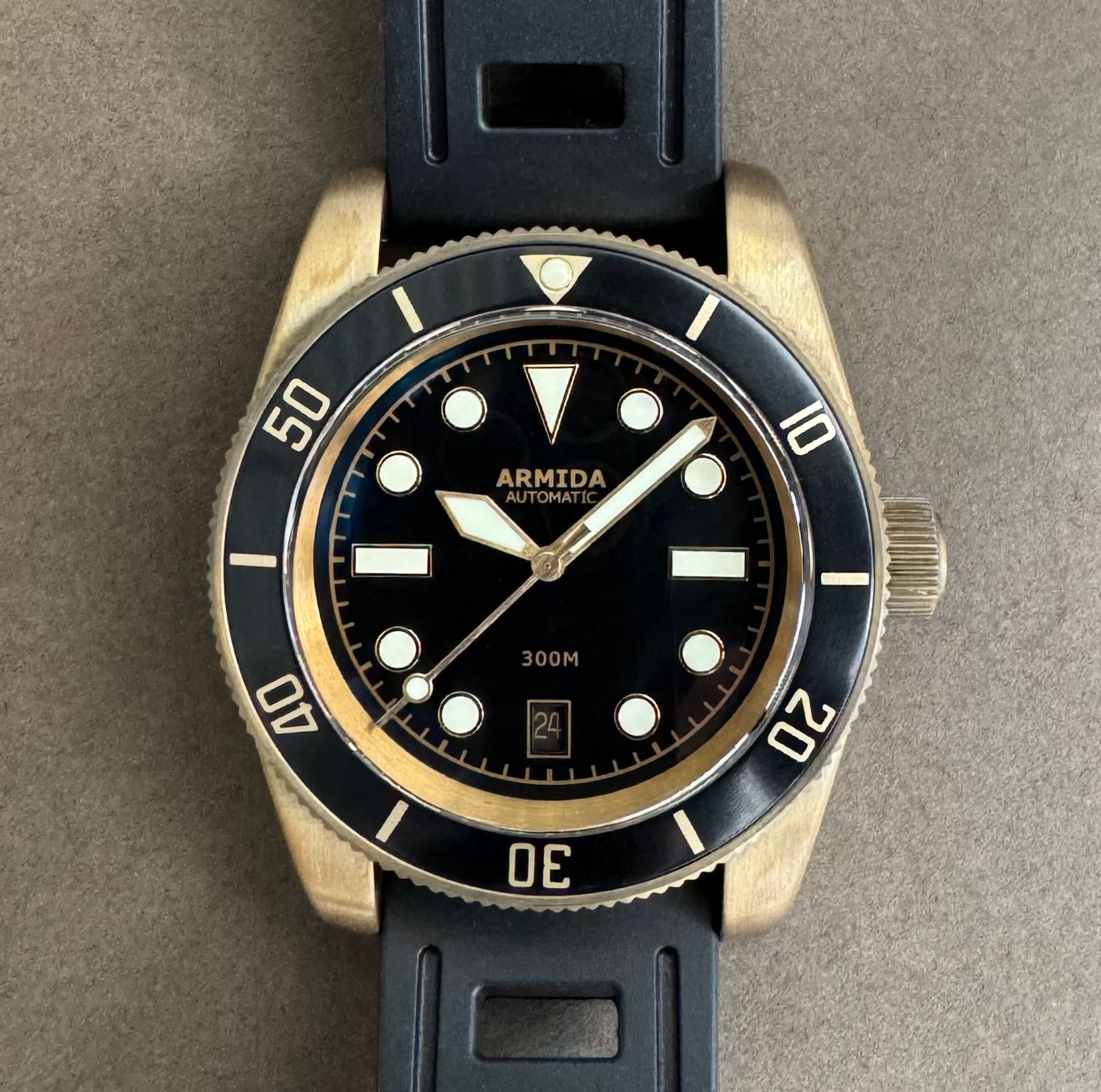 Armida A8 vintage black date sword hands