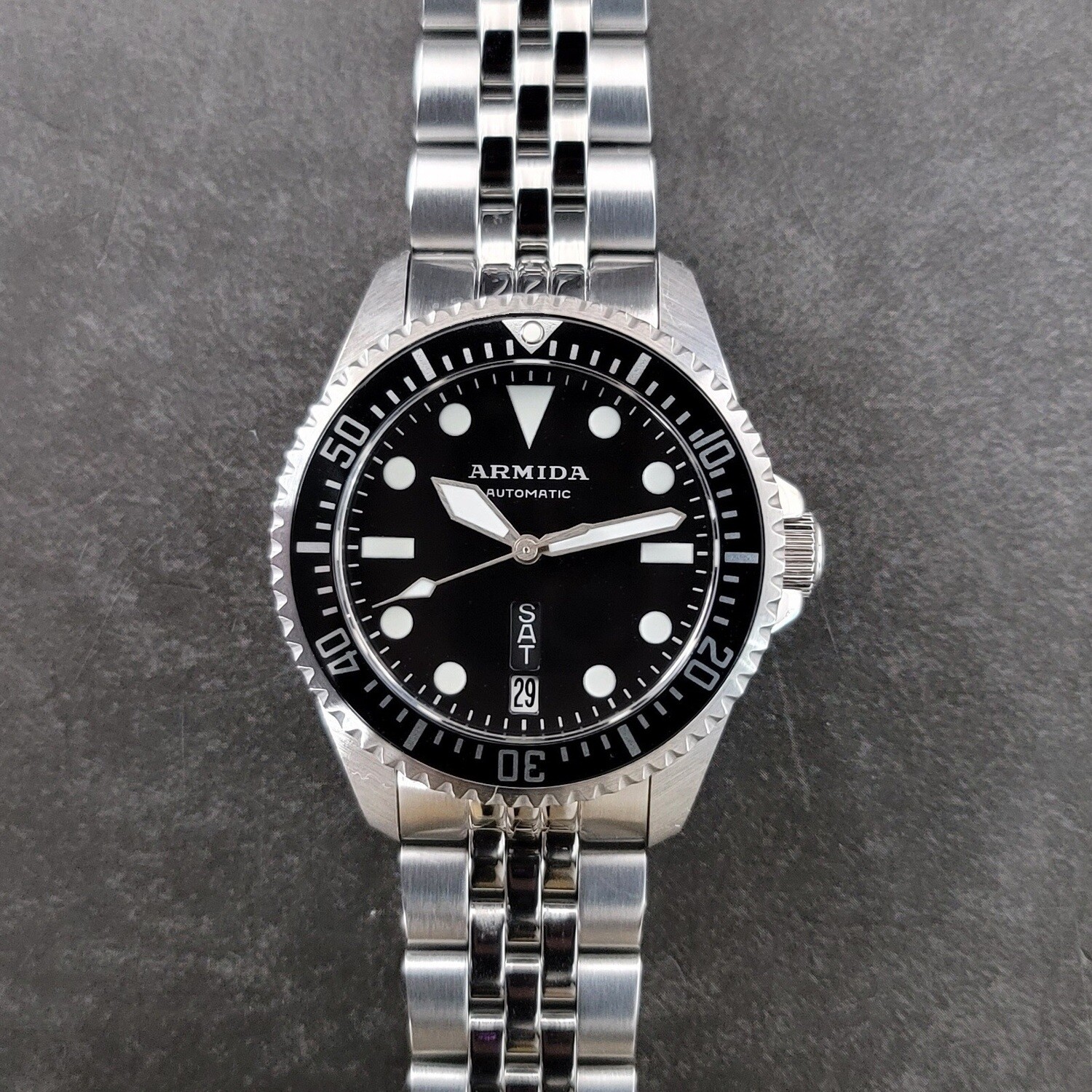Armida A11 black dial day date