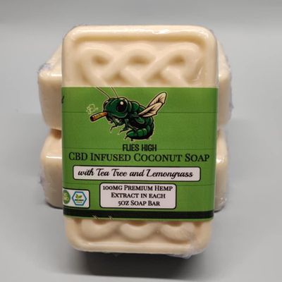 Flies High 100MG CBD Coconut Soap (Tea Tree &amp; Lemongrass)