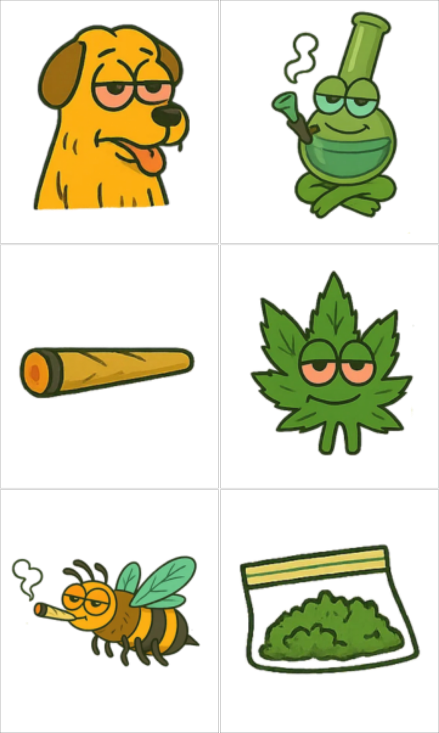 Funny 420 Meme Sticker Sheet 6-Pack | Flies High Printed Stickers