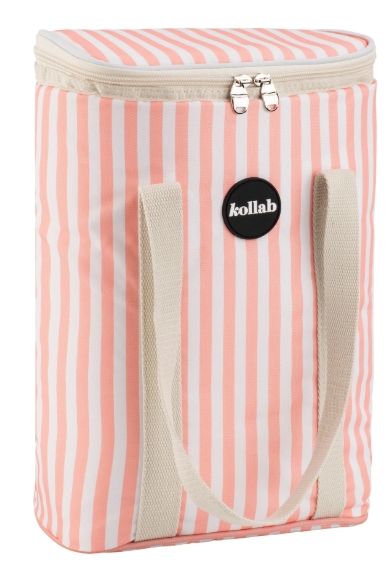 Wine Cooler Bag Coral Stripe