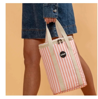 Wine Cooler Bag Coral Stripe