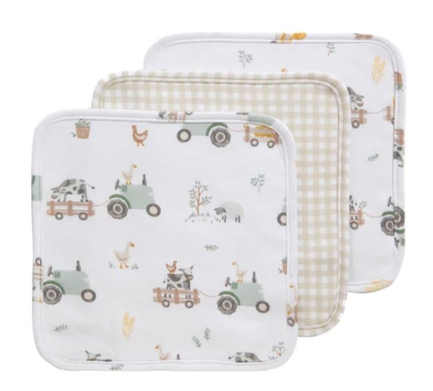 Tractor Ride 3 pack wash cloths