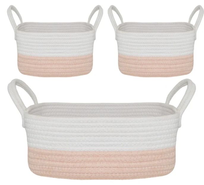 Storage Set 3 piece blush/white