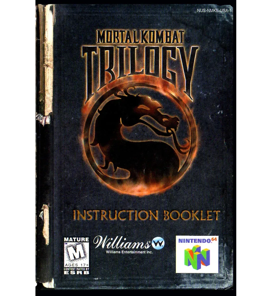 Mortal Kombat Trilogy Reproduction Manual