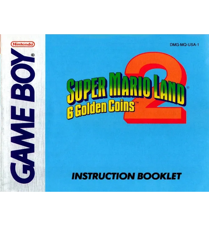 Super Mario Land 2 6 Golden Coins Reproduction Manual