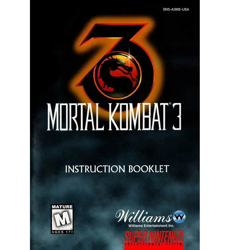 Mortal Kombat 3 Reproduction Manual
