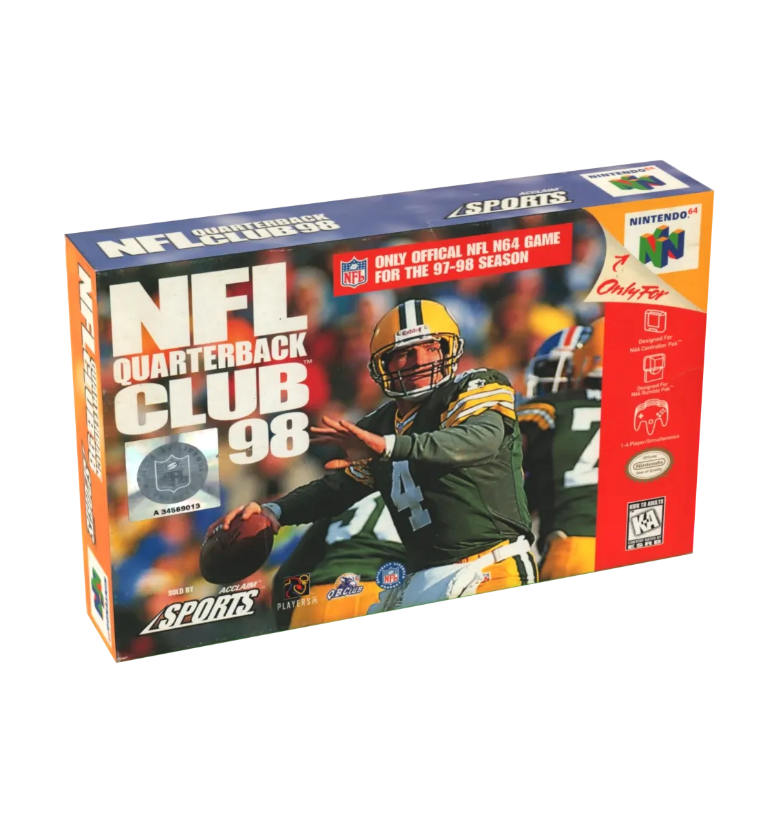NFL Quarterback Club 98 Reproduction Box
