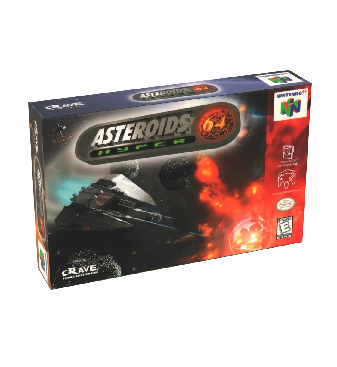 Asteroids Hyper 64 Reproduction Box