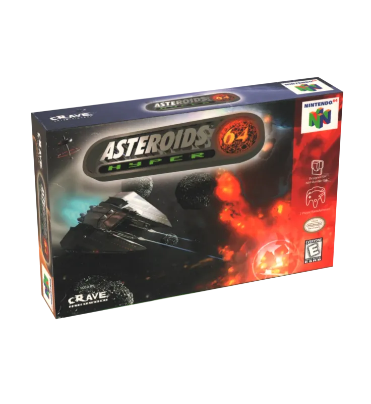Asteroids Hyper 64 Reproduction Box