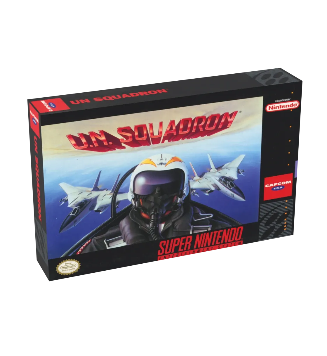 U.N. Squadron Reproduction Box