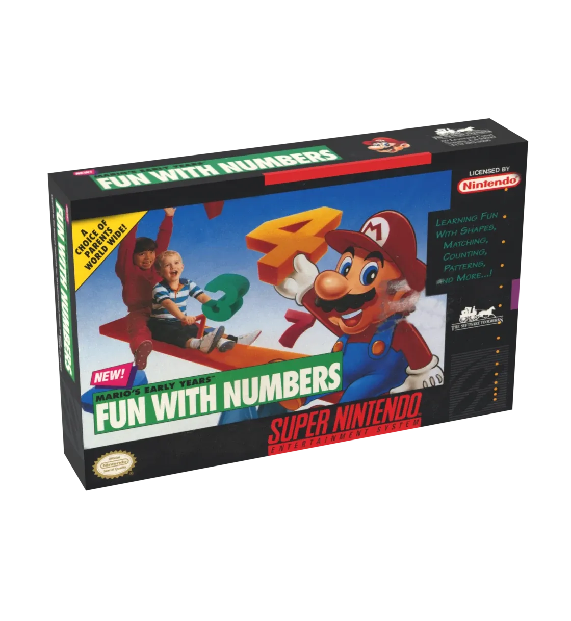 Mario&#39;s Early Years Fun with Numbers Reproduction Box