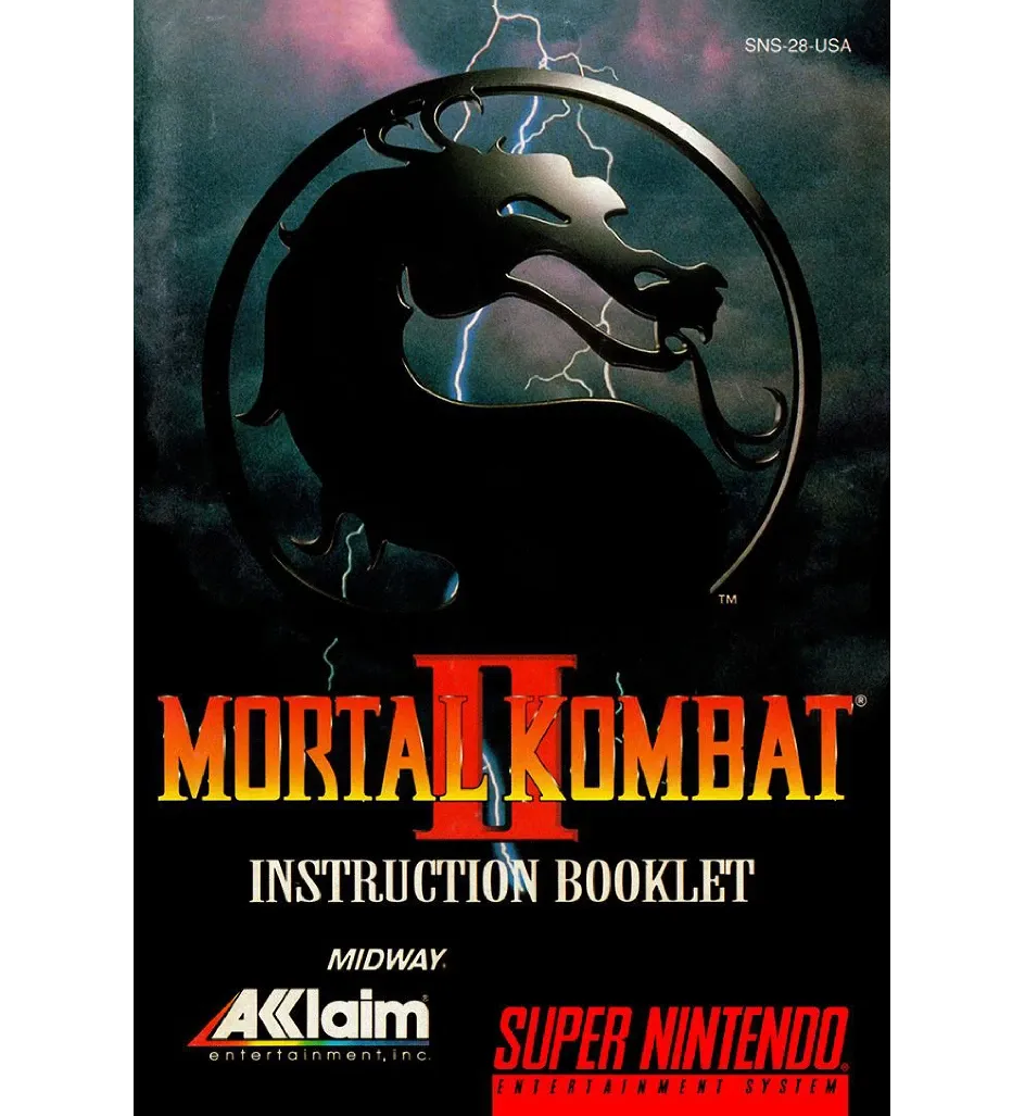 Mortal Kombat 2 Reproduction Manual