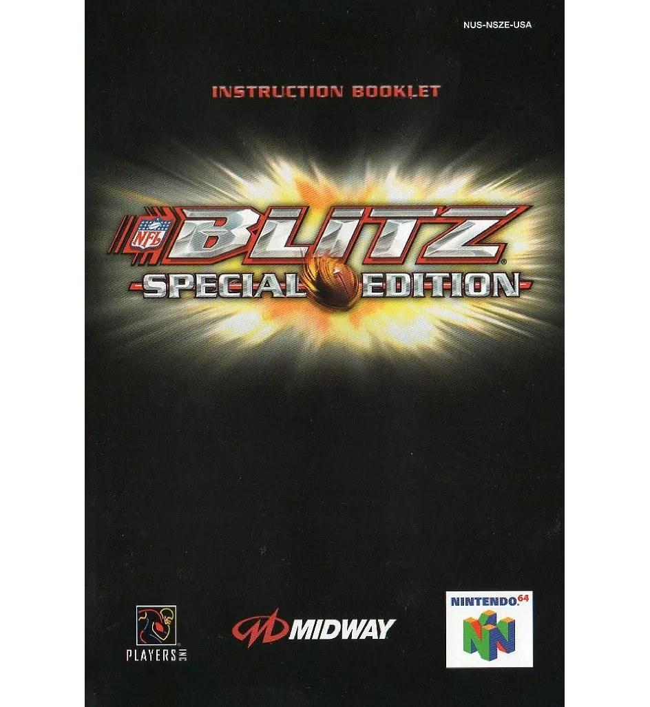 NFL Blitz Special Edition Reproduction Manual