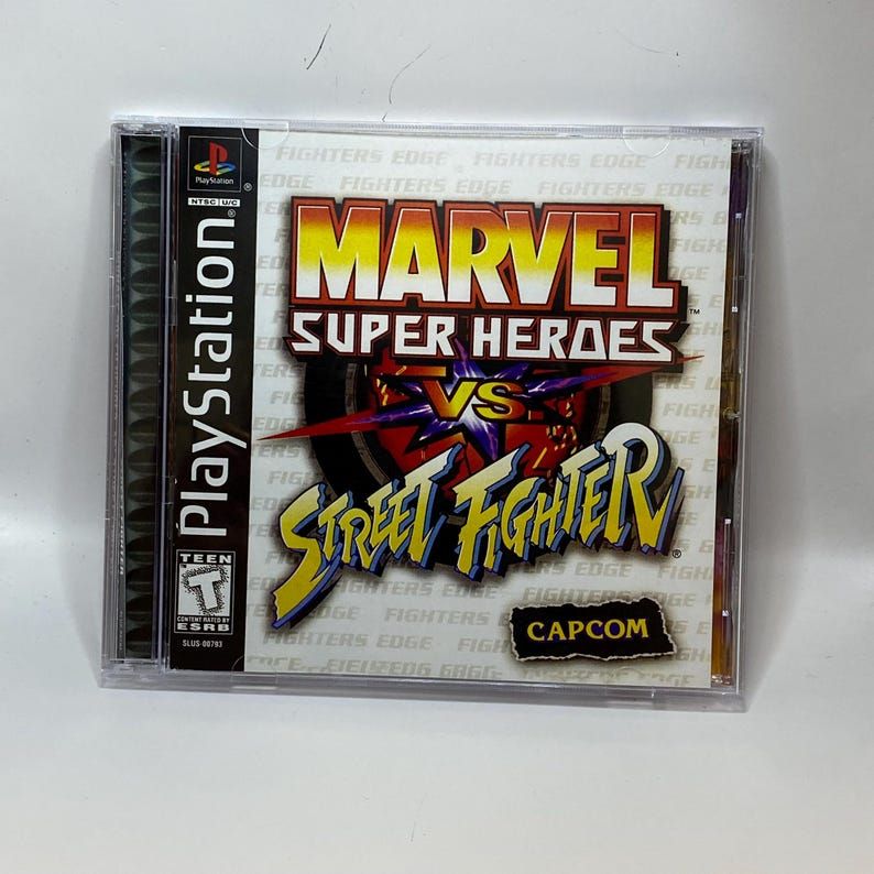 Marve Super Heroes VS Street Fighter | NTSC | Playstation | PS1 | En | Reproduction Case and Booklet - NO GAME