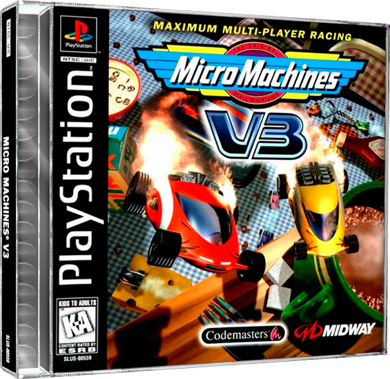 Micro Machines V3 | NTSC | Playstation | PS1 | En | Reproduction Case and Booklet - NO GAME
