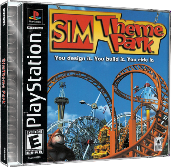 Sim Theme Park | NTSC | Playstation | PS1 | En | Reproduction Case and Booklet - NO GAME
