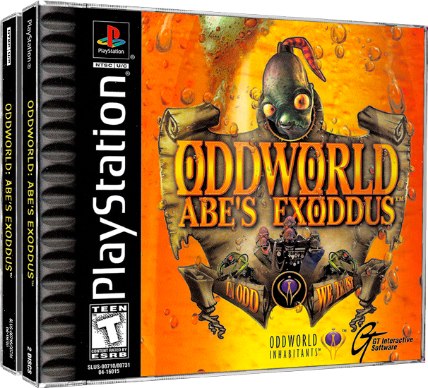 Oddworld Abe&#39;s Exoddus | NTSC | Playstation | PS1 | En | Reproduction Case and Booklet - NO GAME