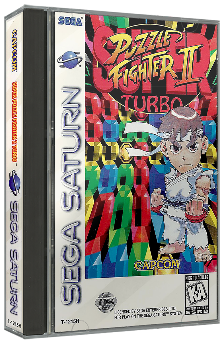 Super Puzzle Fighter II Turbo | NTSC | Sega Saturn | SS | En | Reproduction Case and Booklet - NO GAME