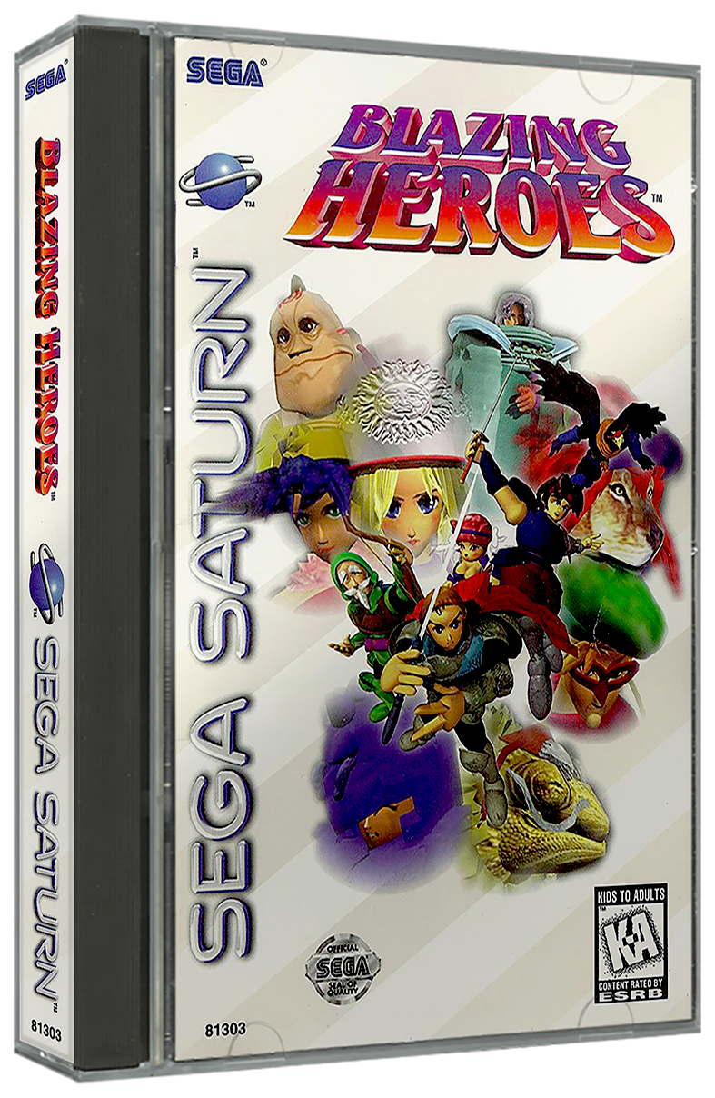 Blazing Heroes | NTSC | Sega Saturn | SS | En | Reproduction Case and Booklet - NO GAME