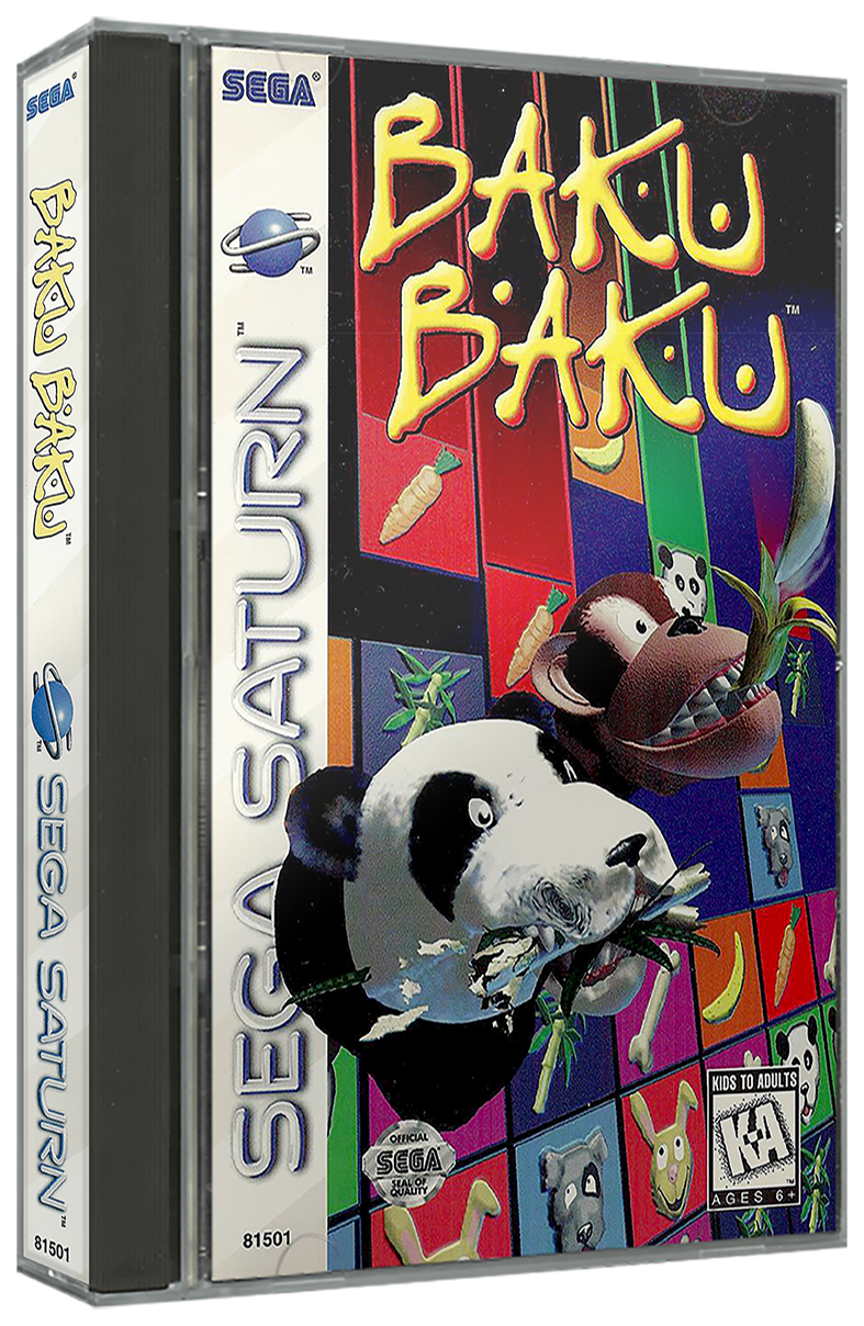 Baku Baku - The Arcade Game | NTSC | Sega Saturn | SS | En | Reproduction Case and Booklet - NO GAME