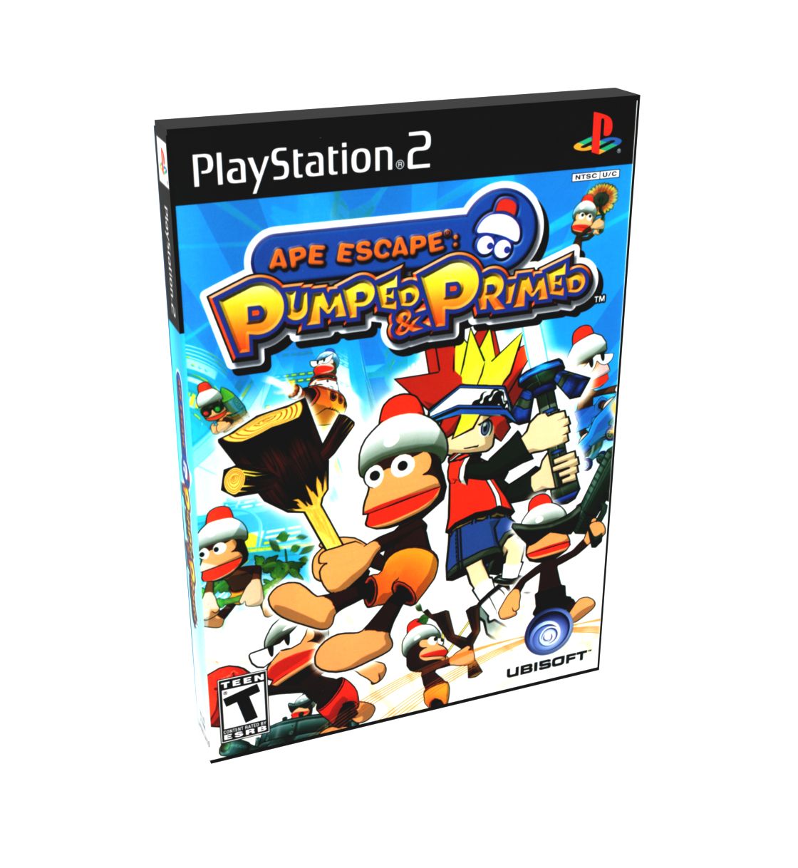 Ape Escape Pumped &amp; Primed | NTSC | Playstation 2 | PS2 | En | Reproduction Case and Booklet - NO GAME