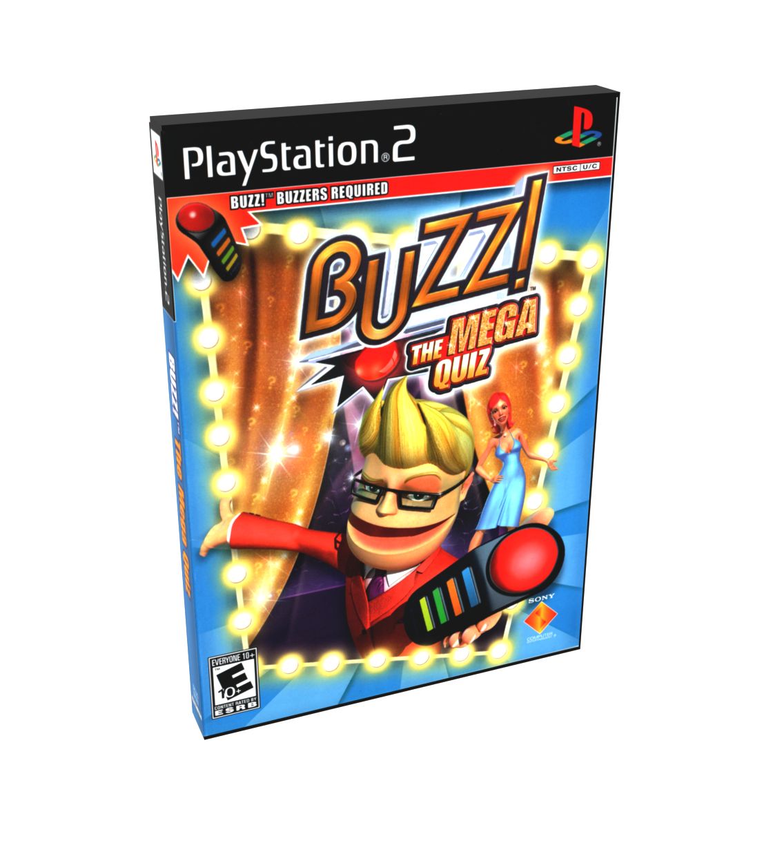 Buzz! The Mega Quiz | NTSC | Playstation 2 | PS2 | En | Reproduction Case and Booklet - NO GAME