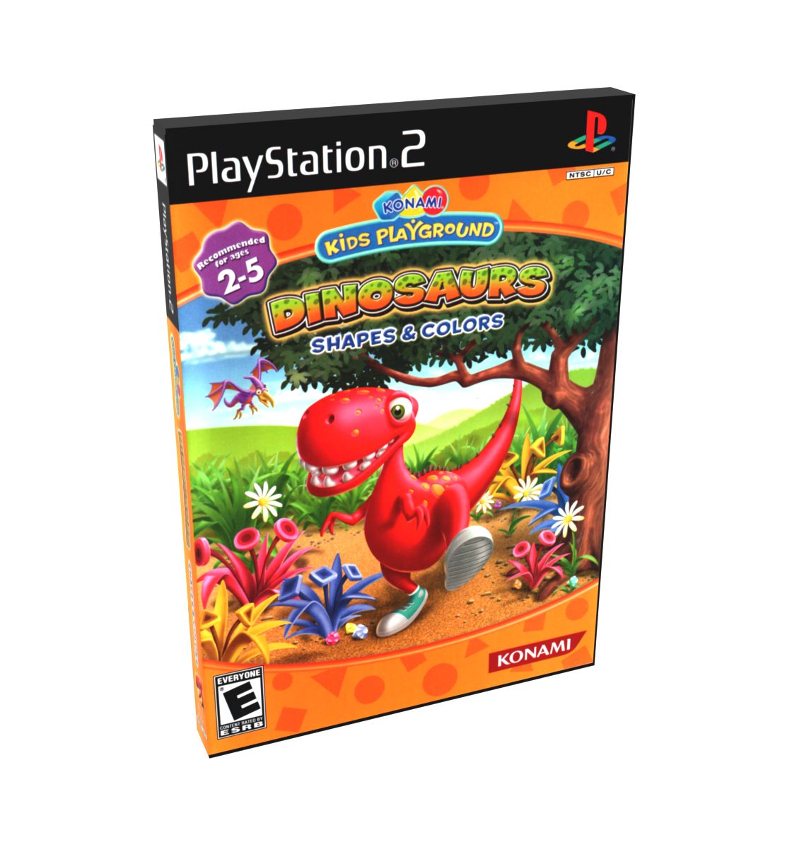 Konami Kids Playground Dinosaurs Shapes &amp; Colors | NTSC | Playstation 2 | PS2 | En | Reproduction Case and Booklet - NO GAME