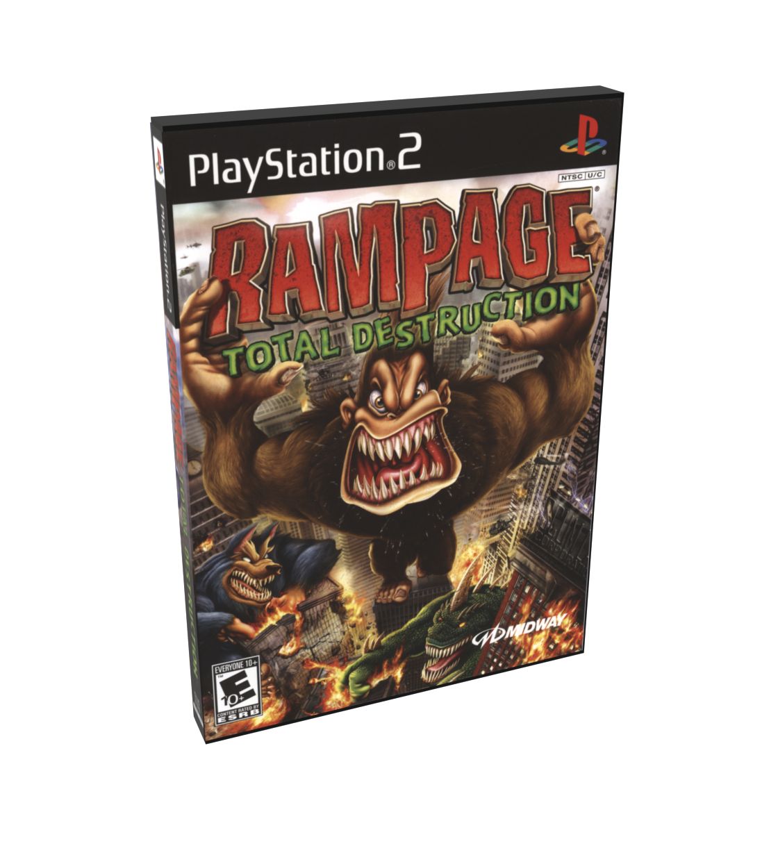 Rampage Total Destruction | NTSC | Playstation 2 | PS2 | En | Reproduction Case and Booklet - NO GAME
