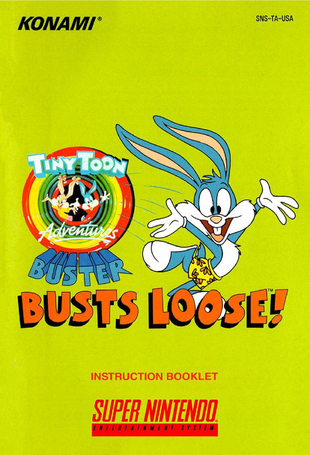 Tiny Toon Adventures - Buster Busts Loose! Reproduction Manual