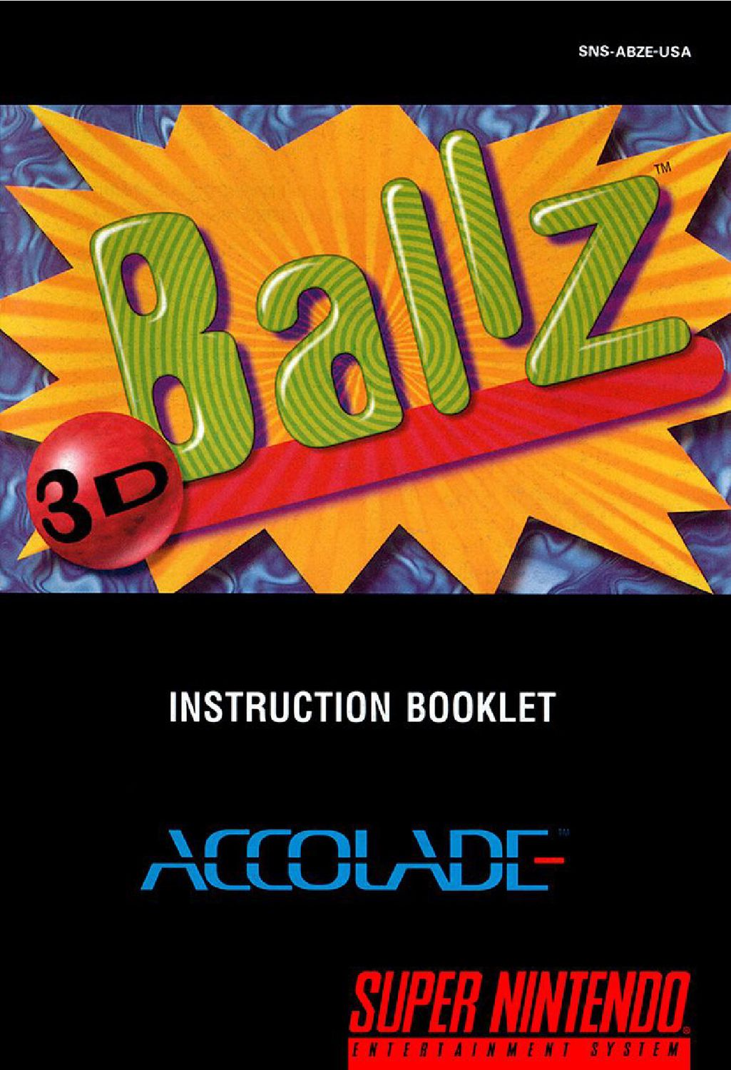 Ballz 3D - Fighting at Its Ballziest Reproduction Manual