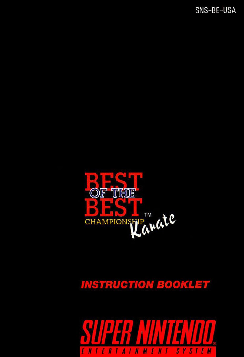 Best of the Best - Championship Karate Reproduction Manual