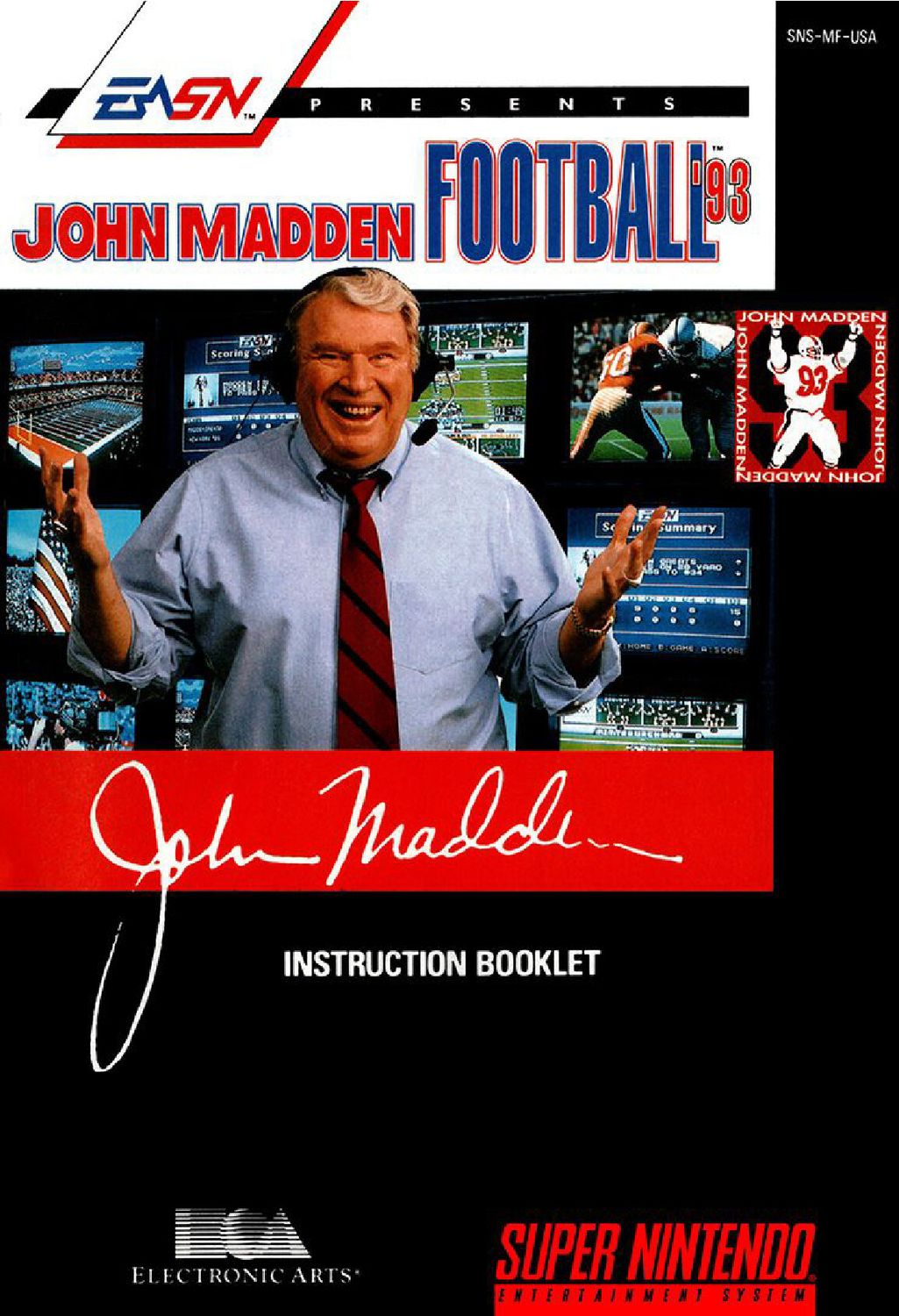 John Madden Football '93 Reproduction Manual