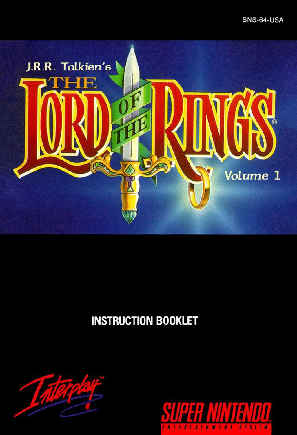 J.R.R. Tolkien&#39;s The Lord of the Rings - Volume 1 Reproduction Manual