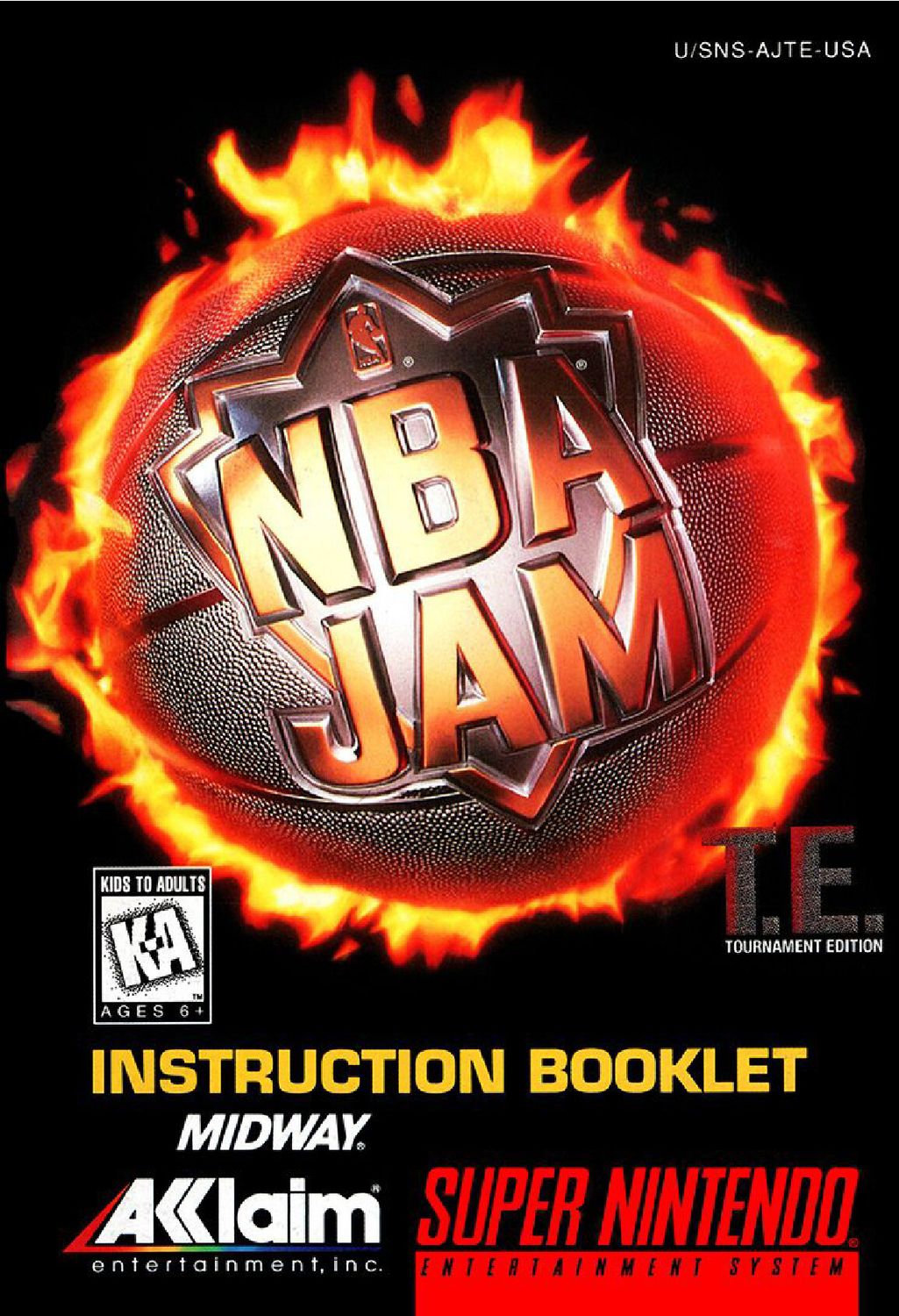 NBA Jam - Tournament Edition Reproduction Manual