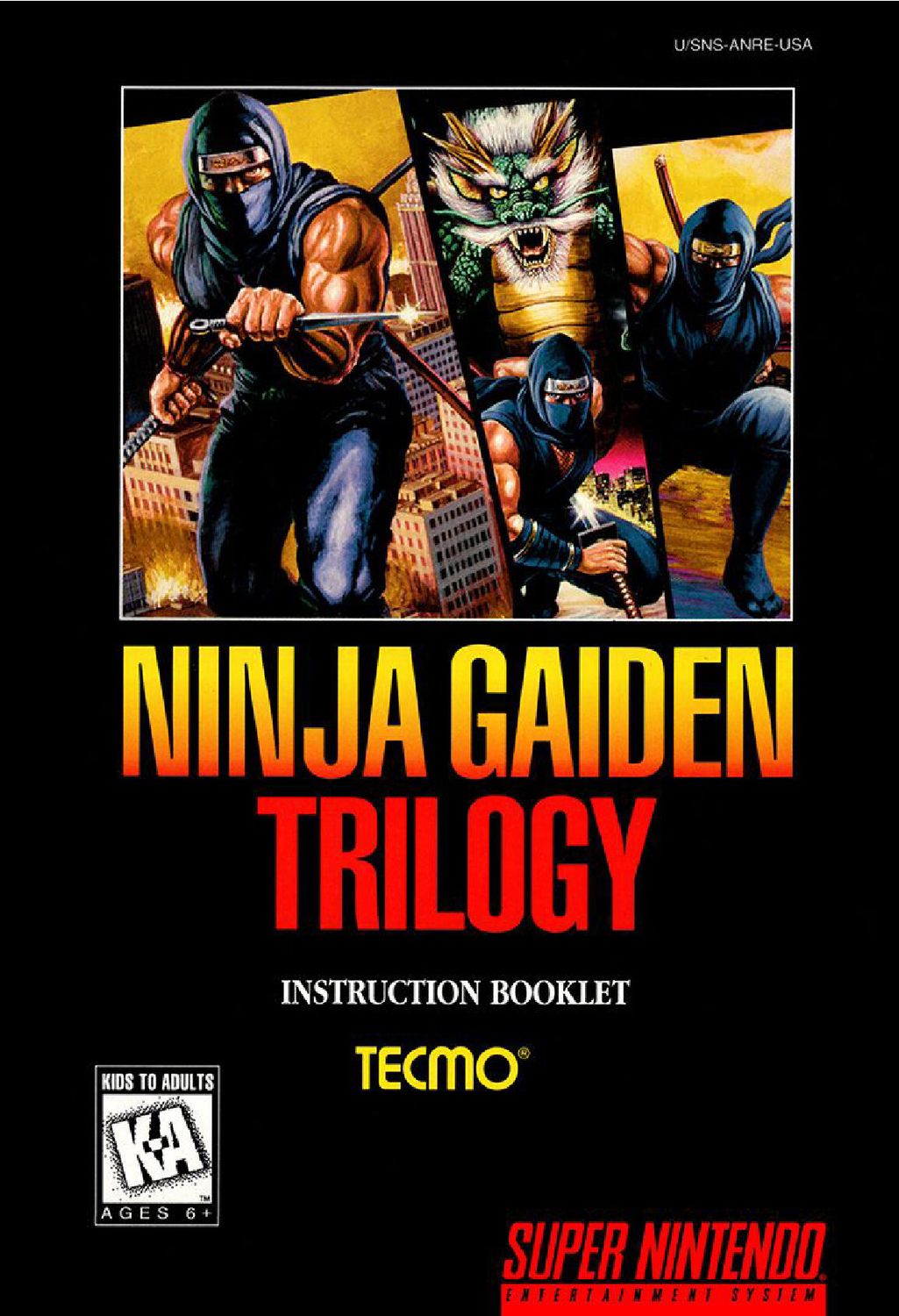 Ninja Gaiden Trilogy Reproduction Manual