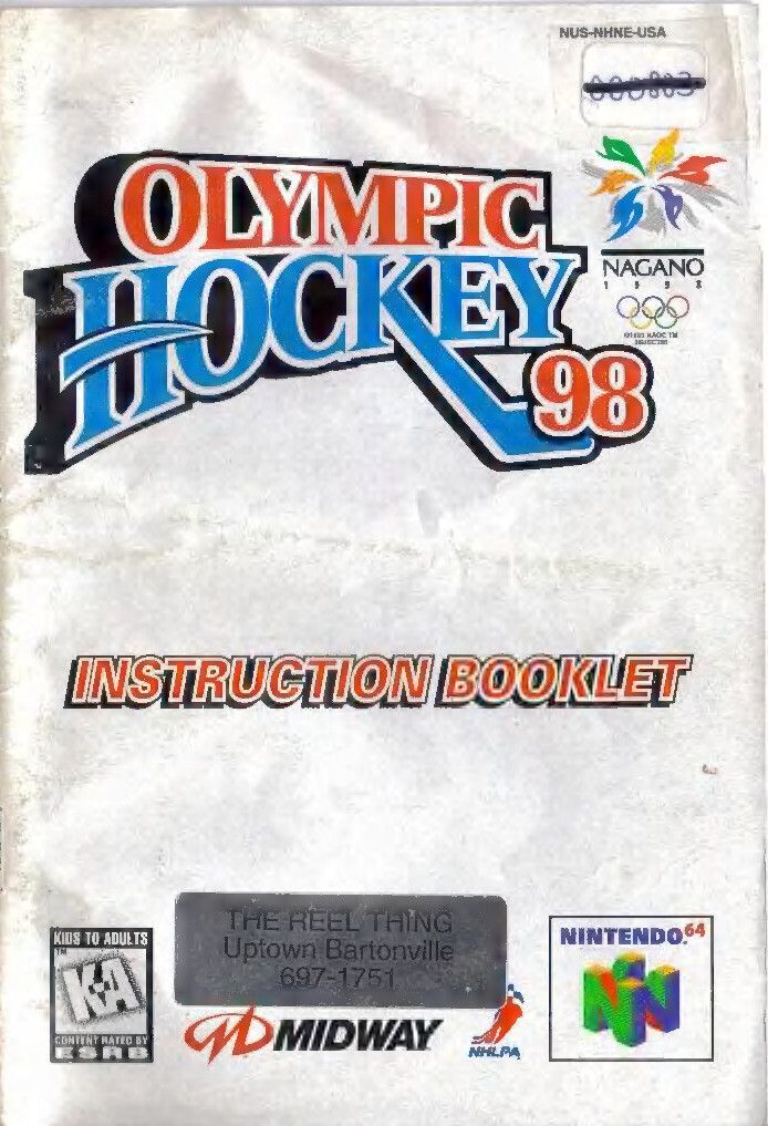 Olympic Hockey Nagano '98 Reproduction Manual