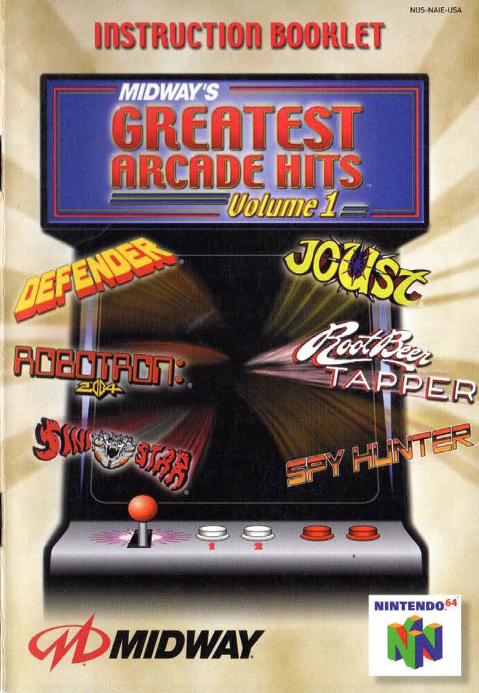 Midway&#39;s Greatest Hits Volume 1 Reproduction Manual