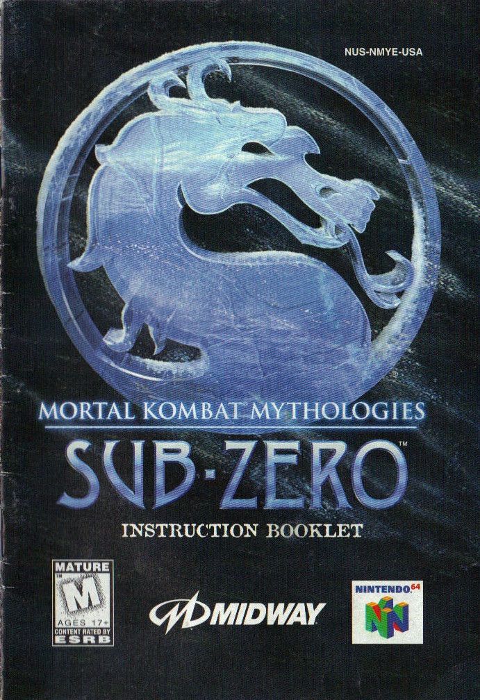 Mortal Kombat Mythologies - Sub-Zero Reproduction Manual