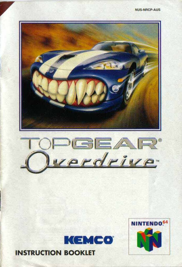 Top Gear Overdrive Reproduction Manual
